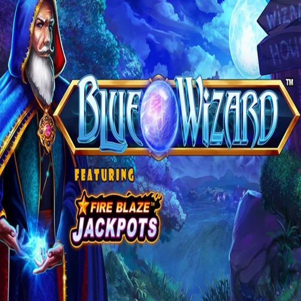 Blue Wizard Fire Blaze Jackpots online game logo by Rarestone Gaming on totalscasino.de